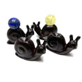 Wholesale Crystal Ball Wooden Base Carving Snail Shape Crystal Sphere Wood Stand