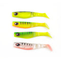 Alpha15 Colors  Artificial T-Tail Soft Fish Lure 3D Eyes Paddle Tail Bait Soft Fishing Lure