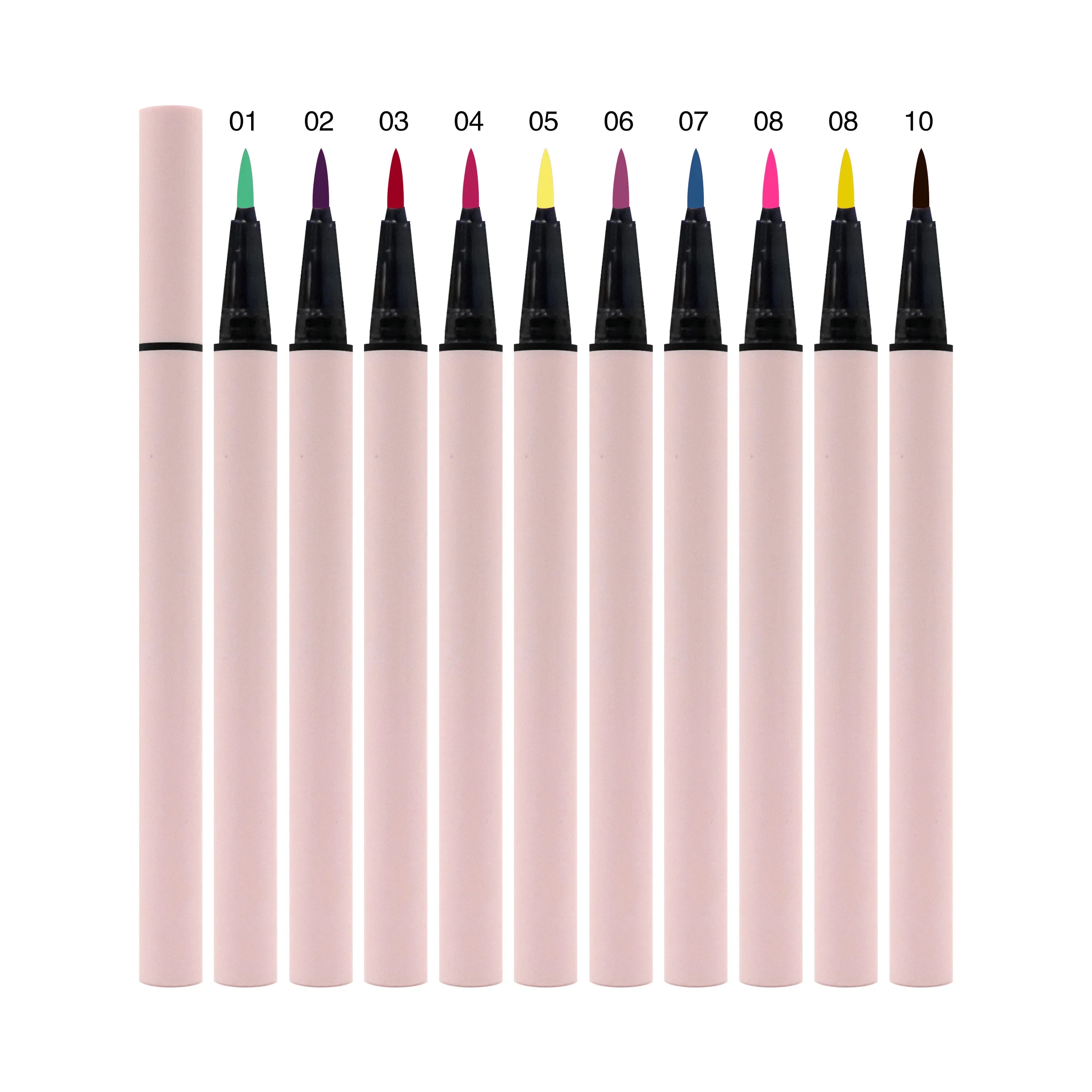 Wholesale Custom Waterproof Vegan Matte Eyeliner Pen Liquid Eyeliner Pencil Factory Print Logo Cosmetics Makeup