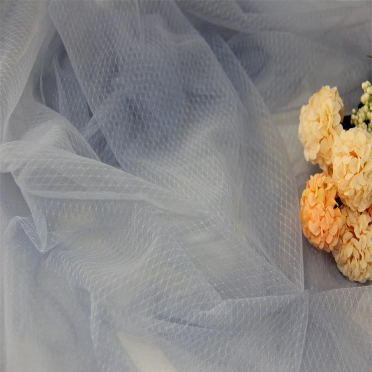 Factory Direct 100% Polyester Warp Knitted Tulle Fabric Mesh Plain Lightweight Quick-Dry Breathable Organic for Wedding Bags