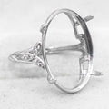 Sterling Silver 14*19mm Semi Mount Ring Empty Frame Blank Support Claws Setting S925 Base Holder Without Center Stone for Inlay