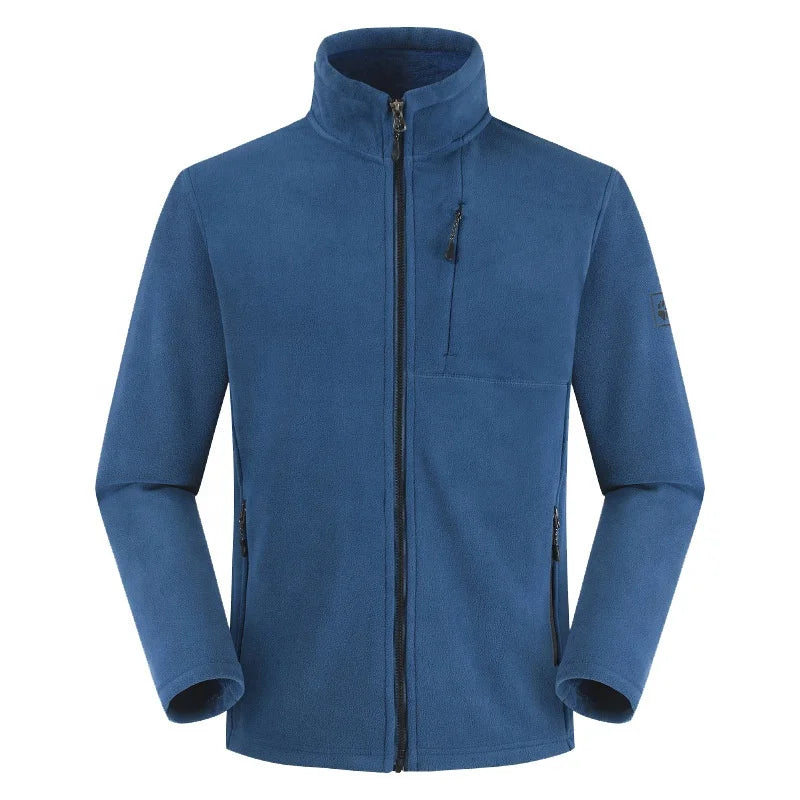 Winter New Thickened Fleece Men's Stand Collar Silver fox Velvet Coat Windproof and Warm Outdoor Jacket