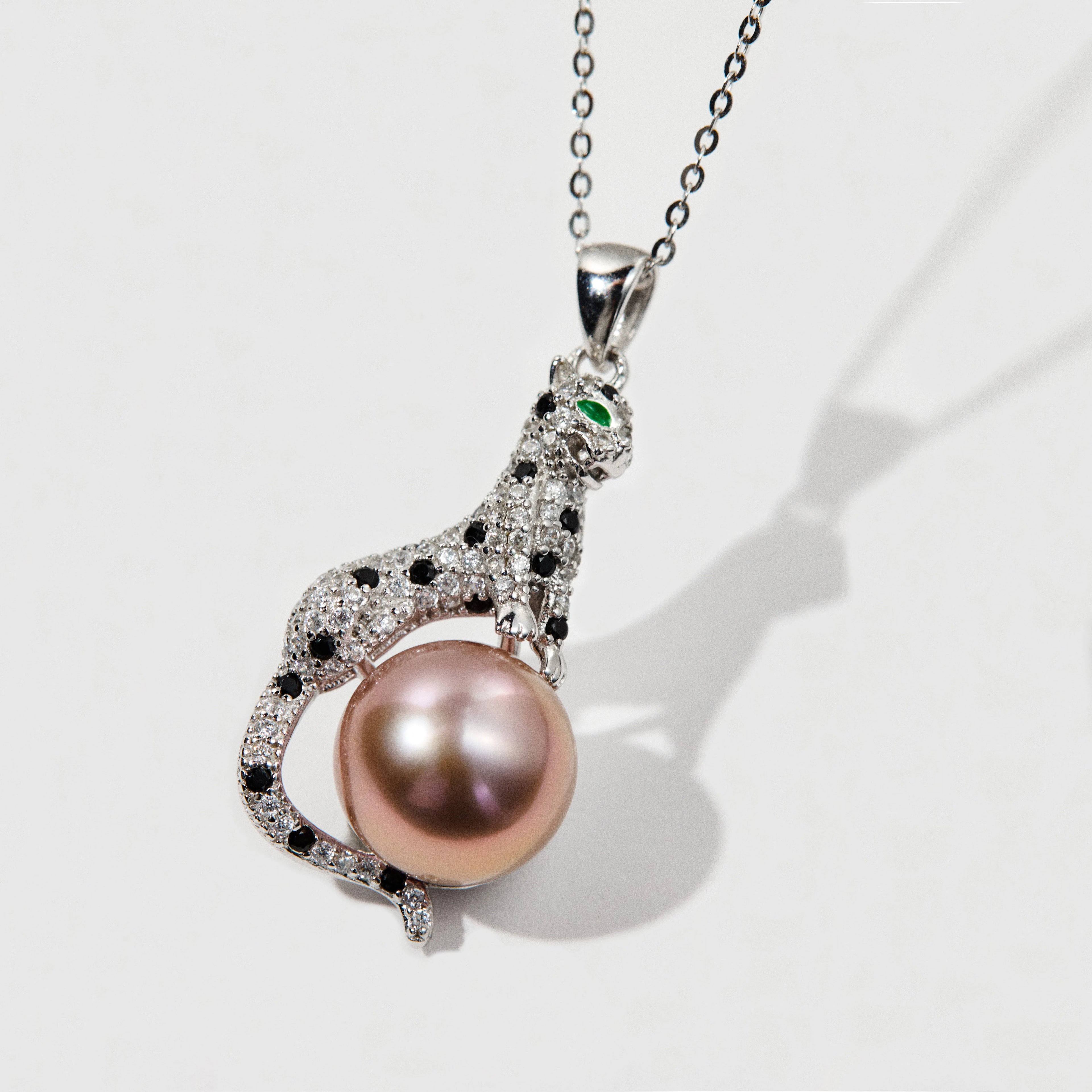 Exquisite 925 Sterling Silver 11mm Pink Pearl Charm Pendant - Animal Design silver pendant pearl jewelry pendant jewelry Anniv
