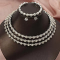 2022 Wedding Accessories Gifts Luxury Bridal Pearl Bling Earring Jewelry Necklace Women Set