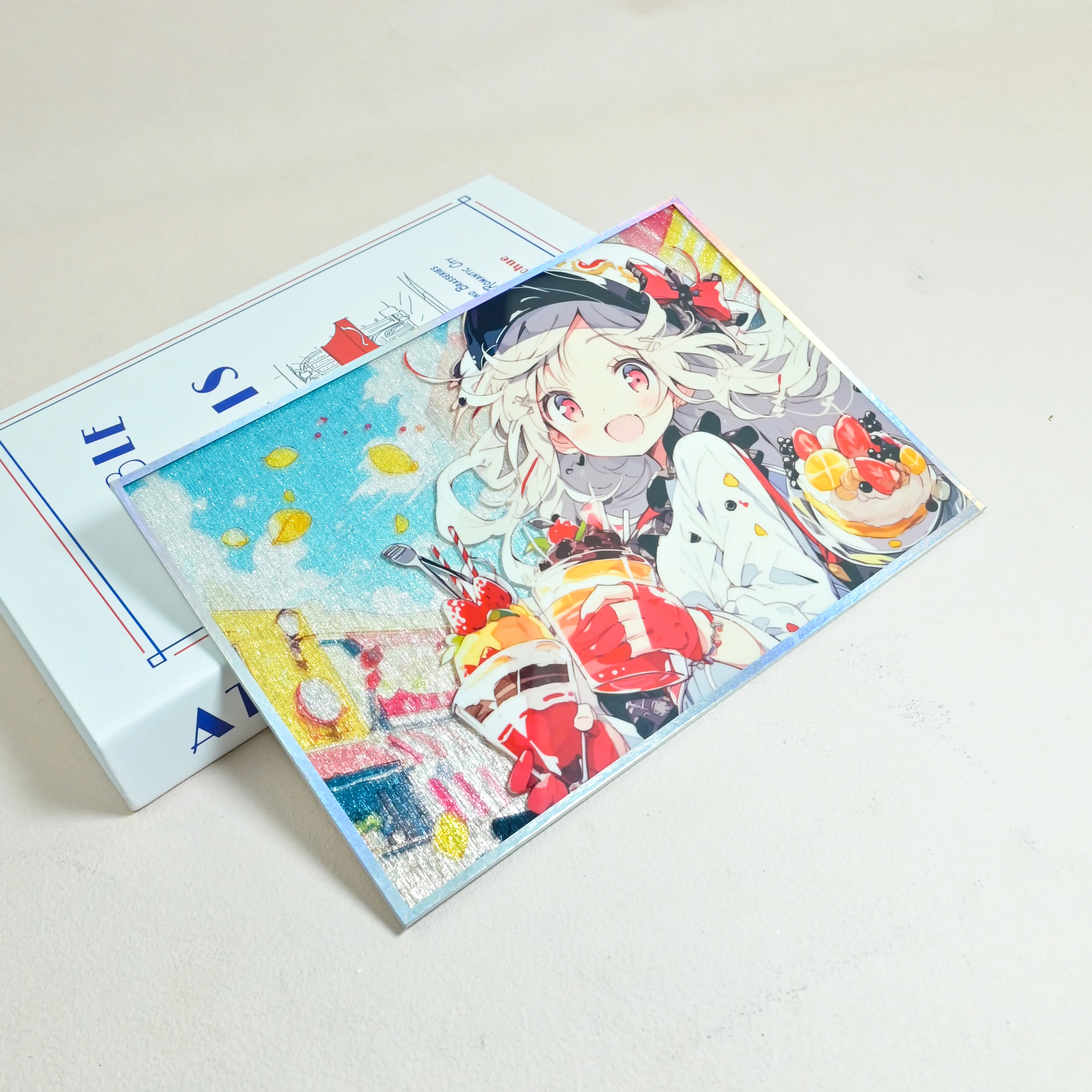 Hot Sale Custom Anime A4/A5 Eco-Friendly Acrylic Card Waifu Shikishi Art Board Holographic Bordered Poster for Home Decoration