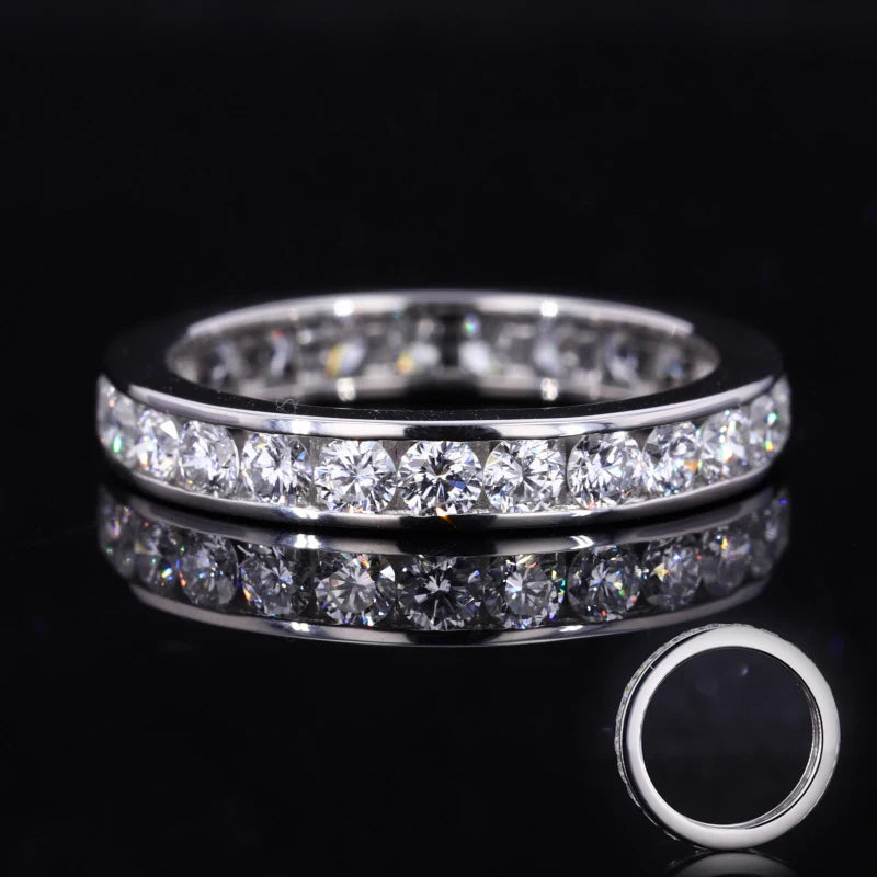 Starsgem Platinum Ring Trendy Moissanite Ring Round Cut 2.5mm Customized Platinum Engagement Ring