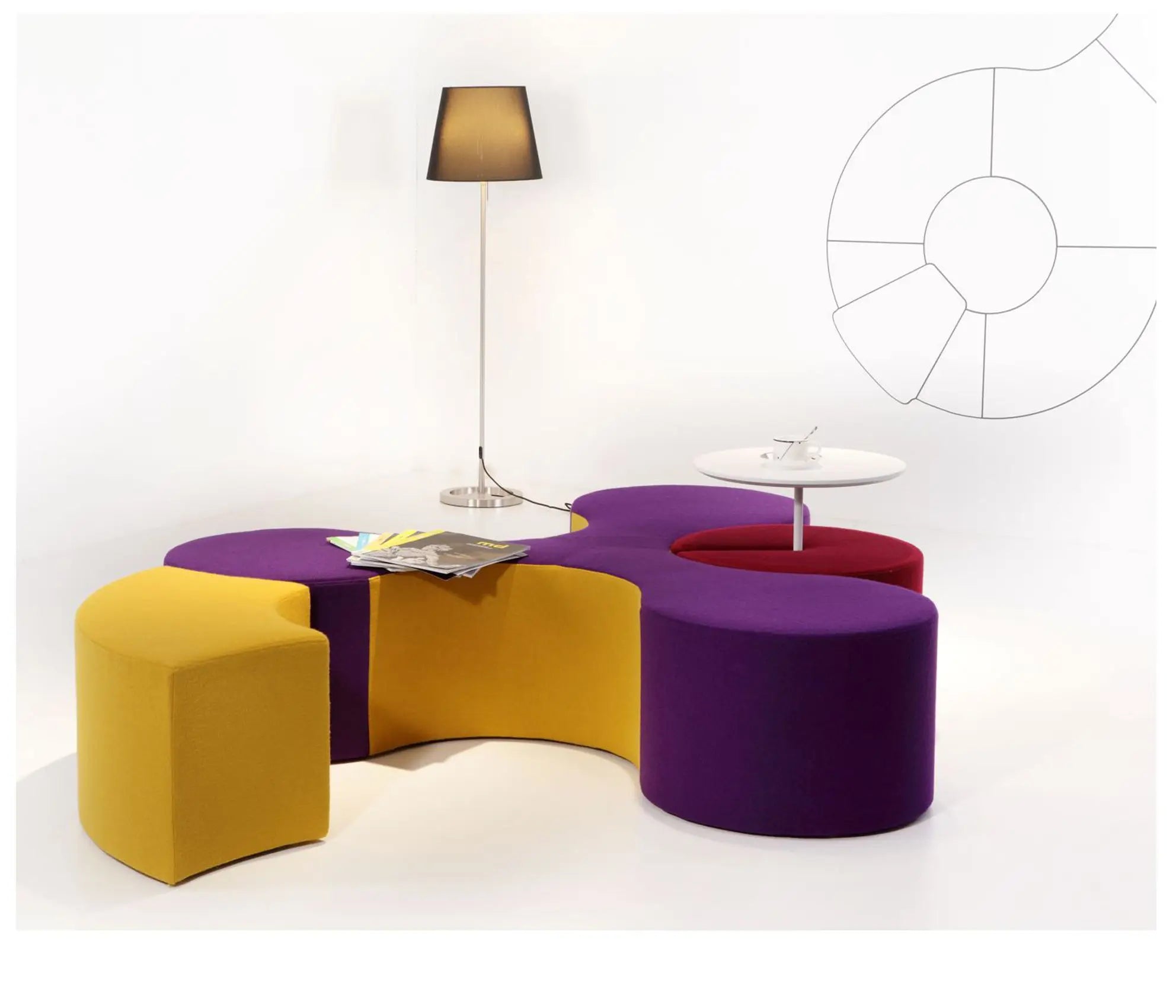 Professional Office Furniture Commercial Sofa Lounge with Wooden Frame and Fabric Upholstery for Home or Living Room Hotel Lobby
