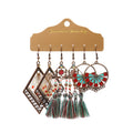 Fashion Flower Tassel Hoop Ladies Earrings Exaggerated Personality Multi-Piece Earrings Set Factory Direct Sales