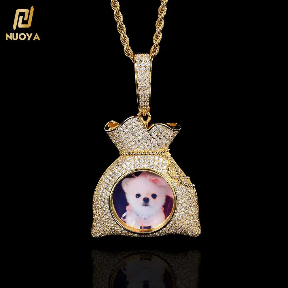 NUOYA Hip Hop Fine Jewelry Custom Photo Pendant Personalized Purse Modeling Charm Pendant for Women Men Gift