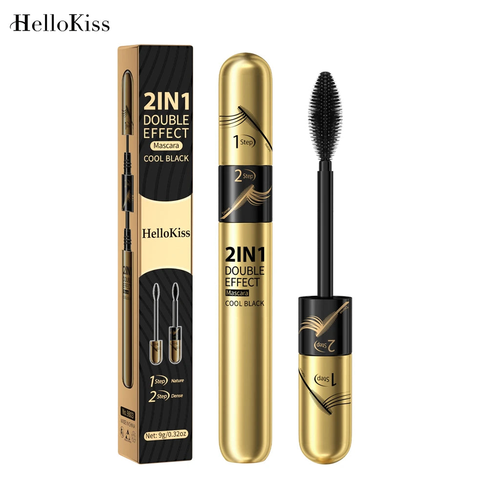 OEM/ODM Double-Headed Double Effect Mascara Waterproof Sweat Proof Long-Lasting Natural 2 in 1 Mascara
