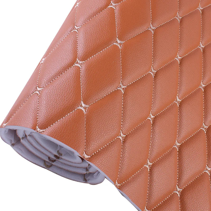 Customizable Thick PVC Waterproof Roll Quilted Embroidered Diamond Stitch Sofa Floor Interior Car Seat Bag Furniture Decorative