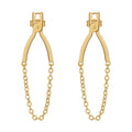Original Design 18K Gold Plated Brass Jewelry Drop Chain Pliers Ear Stud for Women Party Accessories Earrings E221384