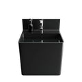 Modern Rectangular Stone Sink Solid Surface Wall-Hung Basin with Drainer Polished for Family and High-End Hotel Bathrooms