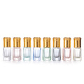 3ml Mini Portable Cosmetic Packaging Small Perfume Glass Octagonal Roller Bottle with Gold Lid