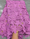 High Quality Guipure Beaded Lace African Stones Tissue Garment 3D Cord Lace Fabric for Women