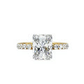 Original 2.50 CT Radiant Cut Moissanite Solitaire Wedding Ring 10K Yellow Gold IGI Certified Religious Party Perfect Gift for