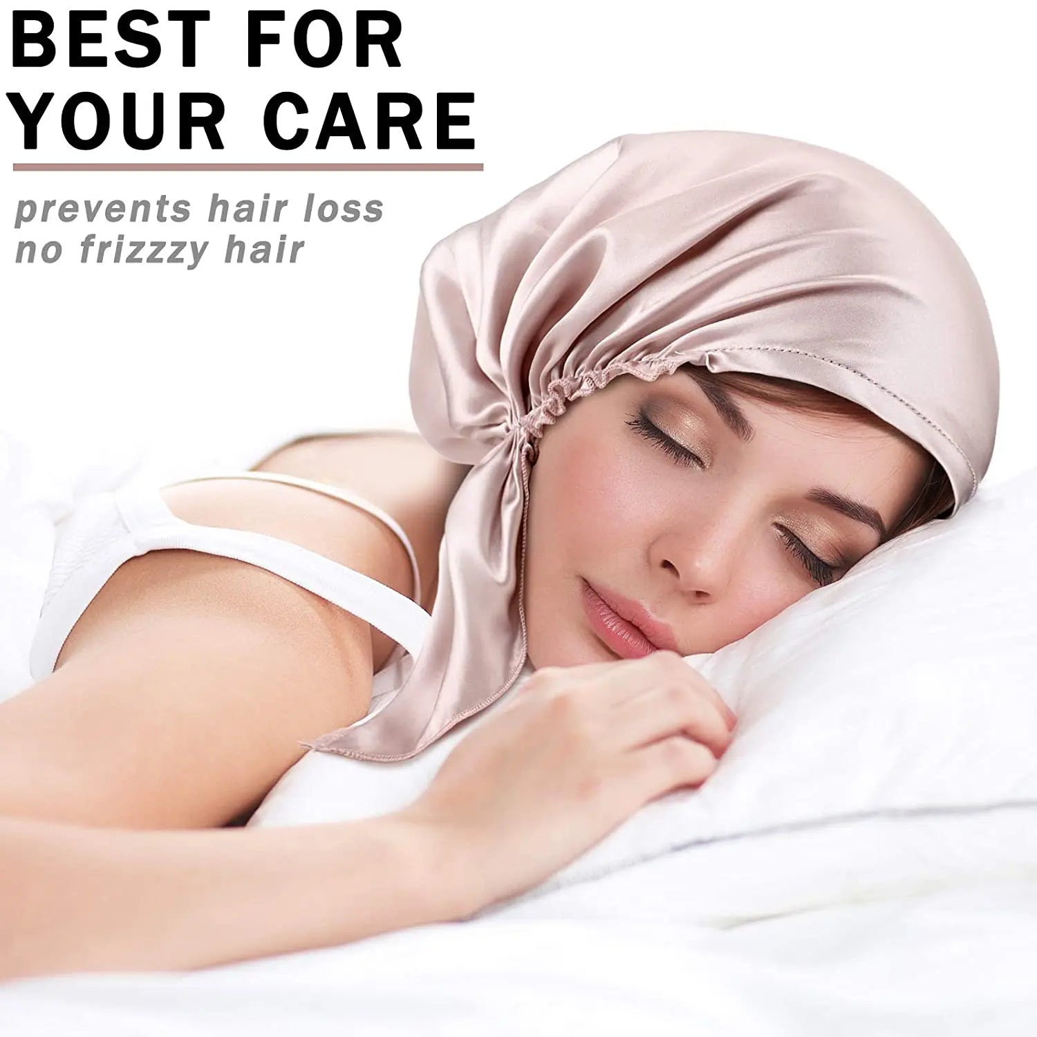 100% Mulberry Silk Bonnet Adjustable Hair Wrap Night Sleep Cap for Sleeping Woven Eco-Friendly Quick-Dry Cap