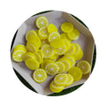 100pcs Yellow Fruit Lemon Slices PVC Soft Plastic Round Orange Simulation Food Miniature Wedding Party Scene Ornament