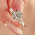 Wholesale  With GRA Certificate 925 Sterling Silver Moissanite Wedding Engagement Luxury Full Diamond Hexagram Ring