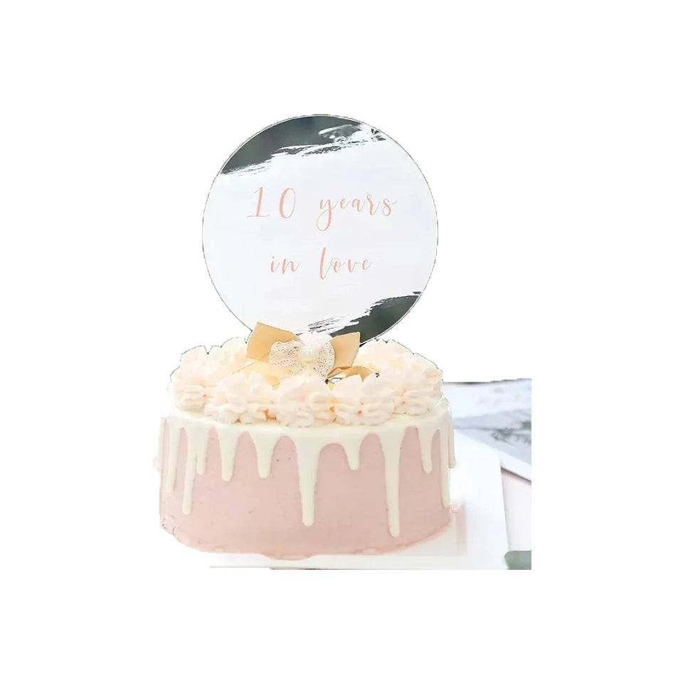 20PCS Acrylic Circle Cake Topper Blanks DIY Birthday Cake Decoration Transparent Chinese New Year Decorations Cake Accessory