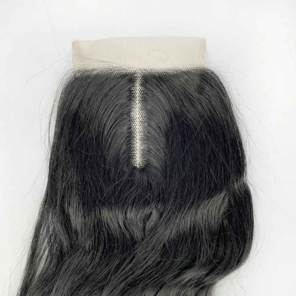 Heat Resistant Fiber 4 by 4 Yaki Straight T Part Hand Made Lace ClosureStraight Lace Closure 24 Inch
