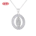 Fashion Vintage Bulk Aaa Zirconia Silver Plated 925 Necklace Charm Religion Pendant Women for Fashion Jewlery