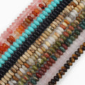6MM Natural Stone Beads Jades Agates Opal Rondelle Spacer Loose Beads for Jewelry Making Necklace DIY