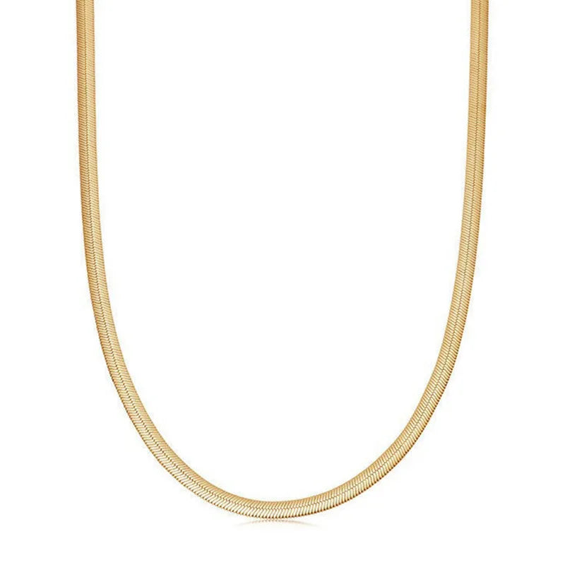 OAHLAN Hip Hop Punk Style 3mm Width Stackable Ladies Fine Jewelry Platinum/Gold Plated S925 Sterling Silver Necklaces for Women