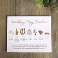 Custom Elegant White Paper Wedding Menu Cards DIY Handmade Gold Foil Event Programs Timelines Featuring Anime Craft Music Angel