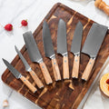 Hot Sell 7Pcs Olive Wood Handle 67 Layers Damascus Steel Santoku Utility Boning Chef Knife Kitchen Knife Set
