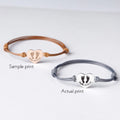 Engraving Personalized ID logo Heart Charm Bracelet Stainless Steel Silver Rose Gold 18k Gold Stamping Blank Heart Bracelets