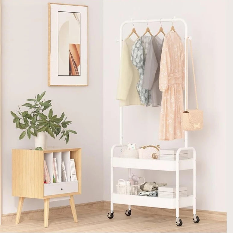 Multifunctional Laundry Rolling Garment Coat Racks Silver Mounted Hanger for Boutique