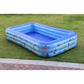 Family-Size PVC Inflatable Swimming Pool for Children Adults Rectangle Garden Backyard Kolam Renang Cover Outdoor Usage Cleaner