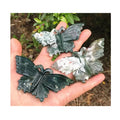 Natural Healing Crystal animal Carvings Moss Agate Crystal Butterfly Fairy For Decoration