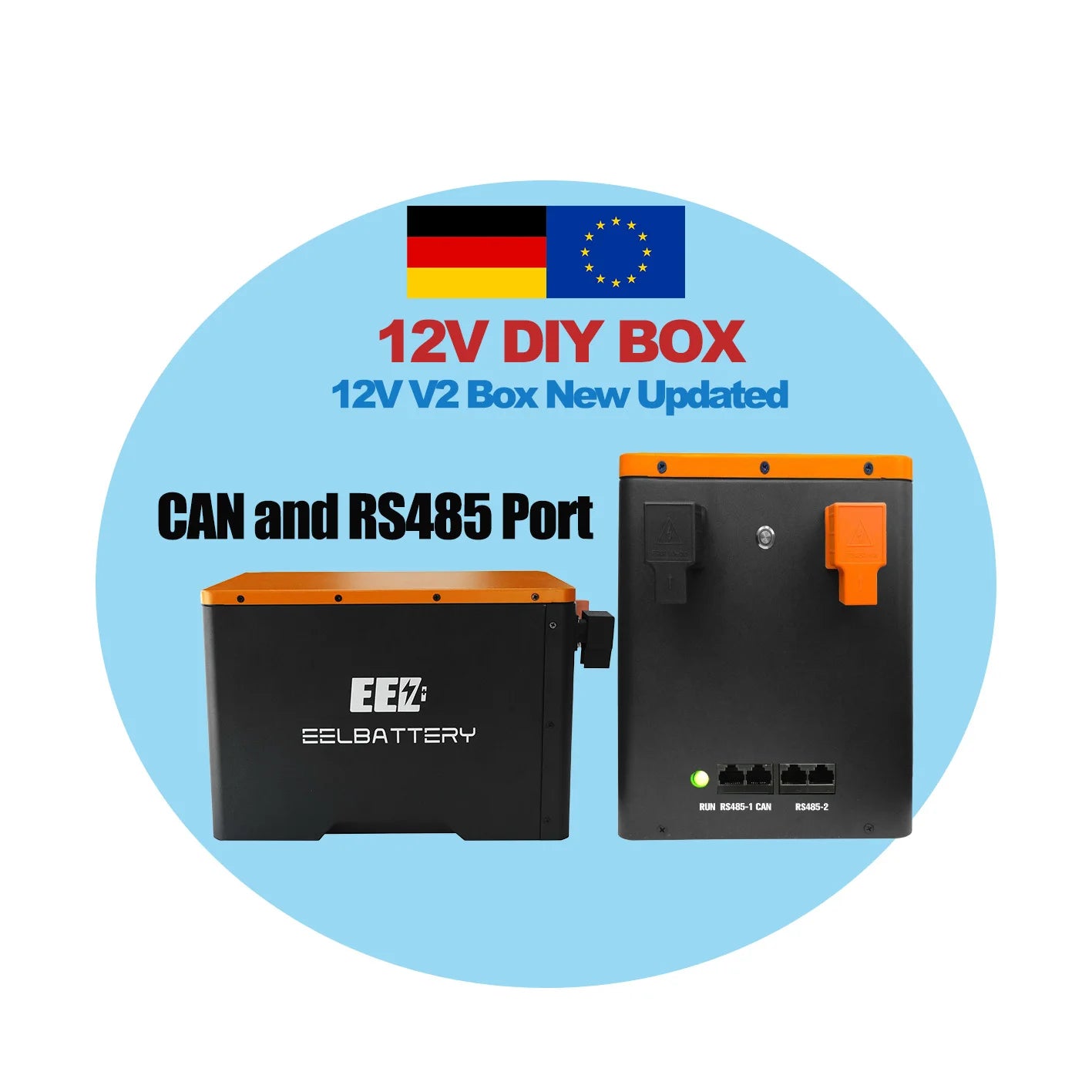 EU Stock EEL12V V3 Box JK+LCD for LiFePO4 Battery Cells DIY with JK 200A BMS build-in 2A Active Balancer BOX EU Delivery