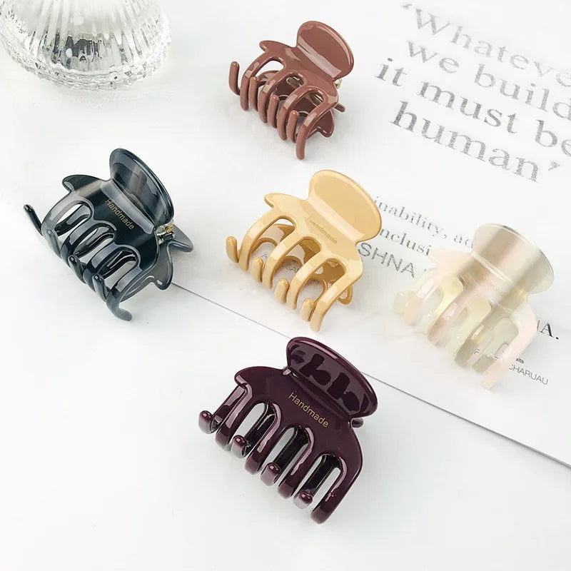 Custom French Handmade Acetate Hair Claws Trendy Elegant Women Small Claw Hair Clips Luxury Exquisite Hair Claws Customize Logo