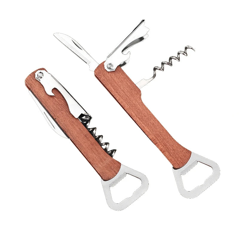 HXY Custom Logo Engraved Metal Wood Corkscrew Laser Blank Wooden Wine Bottle Opener Turning Handle for Weddings Special