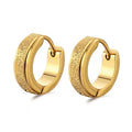 Paslanmaz Celik Kupe Frosted C Shape Fashion Simple Stainless Steel Earring Orecchini Cerchio Gold Plated Black Earring