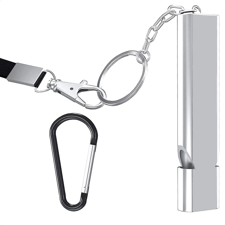 Wholesale Cheap Double Tubes Keychain Emergency Whistle with Lanyard for Hiking Camping Whistle