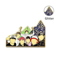 Custom 2-Inch Korean Star Enamel Pin Zinc Alloy Gold Hard Enamel Glitter Pin for Gifts Souvenirs Metal Product Plated Printed
