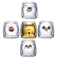 Wholesale Transparent Cute Animal Shape Custom Bear Milk Tea Double Wall Glass Cup Mug