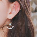 Korean Design S925 Silver Needle Earrings Temperament Sun Star Moon Stud Earrings Women