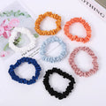 50pcs 1cm Mini Silk Scrunchies Bulk Plain Colors Girls Hair Scrunchies Elastic Band Hair Ties Bracelet Fancy Ponytail Holder