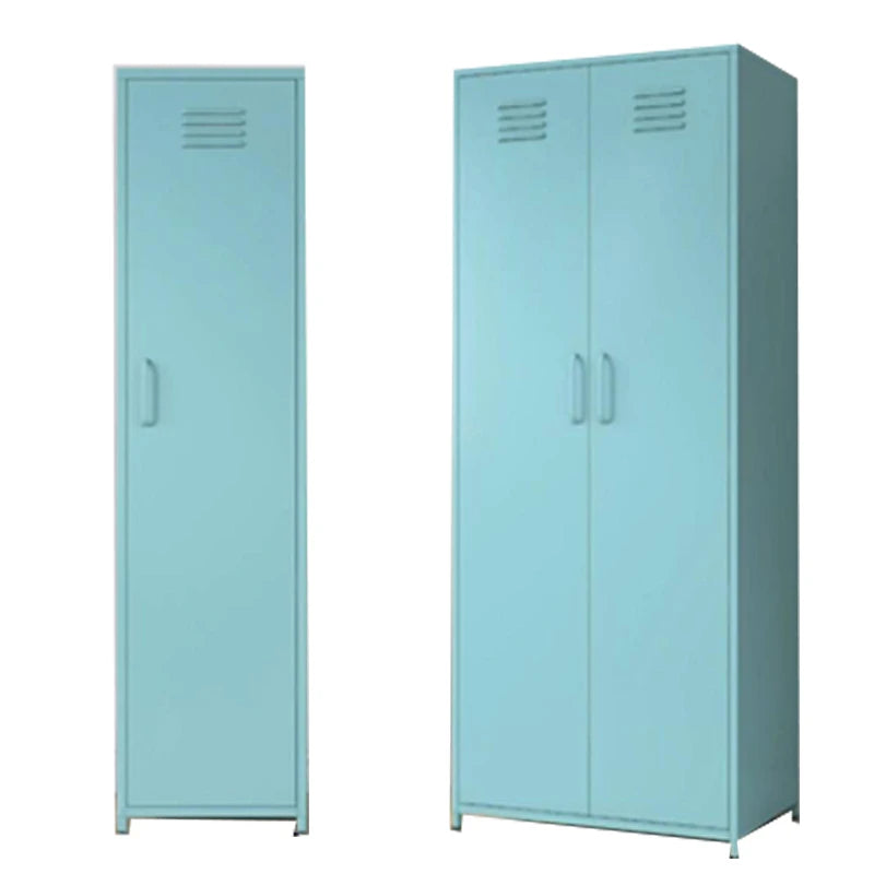 Nordic Style Wardrobe Iron Wardrobe Bedroom Single Door Locker for Home Use