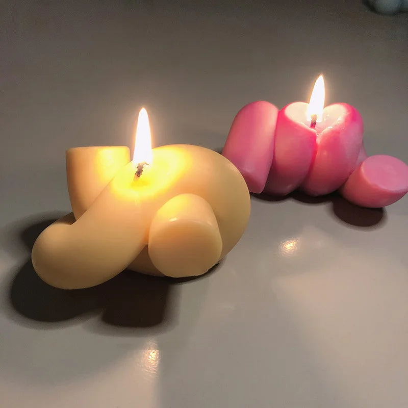 HY DIY Art Candle Mold Silicone Twist Knotted Candle Mold for Scented Candle Soap Wax Making