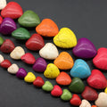 TB0189 Beautiful Mixed Turquoise Heart Charm Spacer Beads Multicolor Turquoise Heart Beads