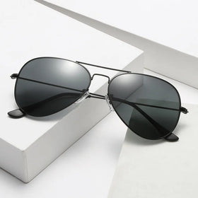 Men's Driving Toadstool Sunglasses with Tempered Glass Lenses Blue White Gold Red Yellow Silver Bronze Frames