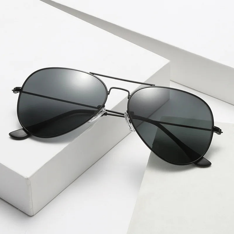 Men's Driving Toadstool Sunglasses with Tempered Glass Lenses Blue White Gold Red Yellow Silver Bronze Frames