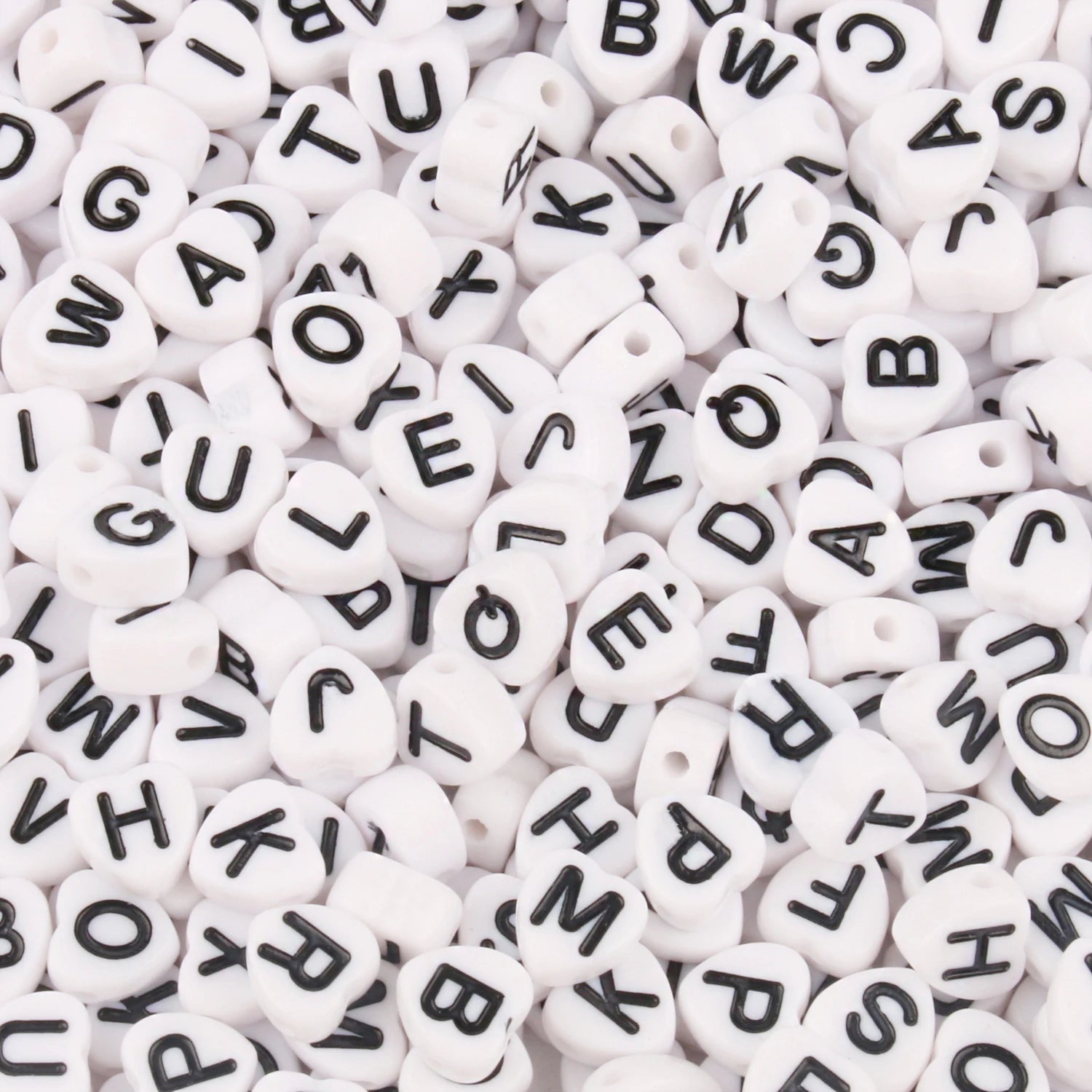 7*4MM Acrylic Alphabet Letter Beads Mixed Color Love Heart Shape Spacer Beads for Jewelry Making DIY Bracelet