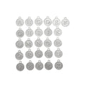 Round 26 A-Z Alphabet Letter Charms Pendant DIY Bracelets Necklace Jewelry Making Craft Wholesale